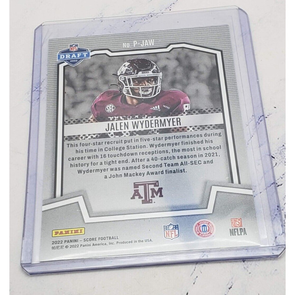 2022 Panini Score Protential Jalen Wydermyer Rookie #P-JAW Indianapolis Colts - Picture 4 of 4